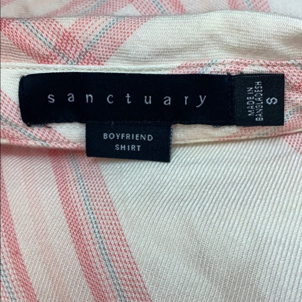 Sanctuary Women's Pink & White Plaid Long Sleeve Button Down Shirt Size Small - Picture 9 of 11